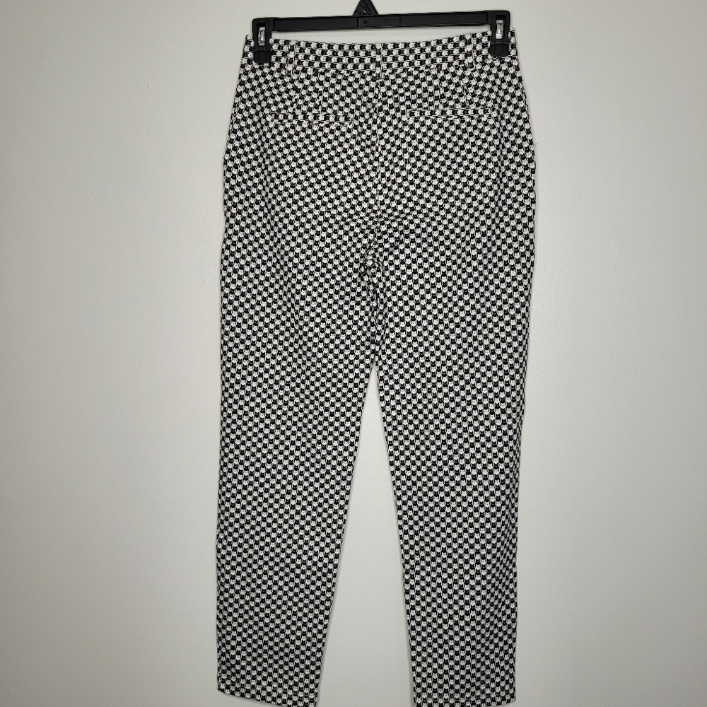 Betabrand Cat Print Pants Pull On Work Wear Quirky Ankle Size Med Petite - Picture 3 of 8